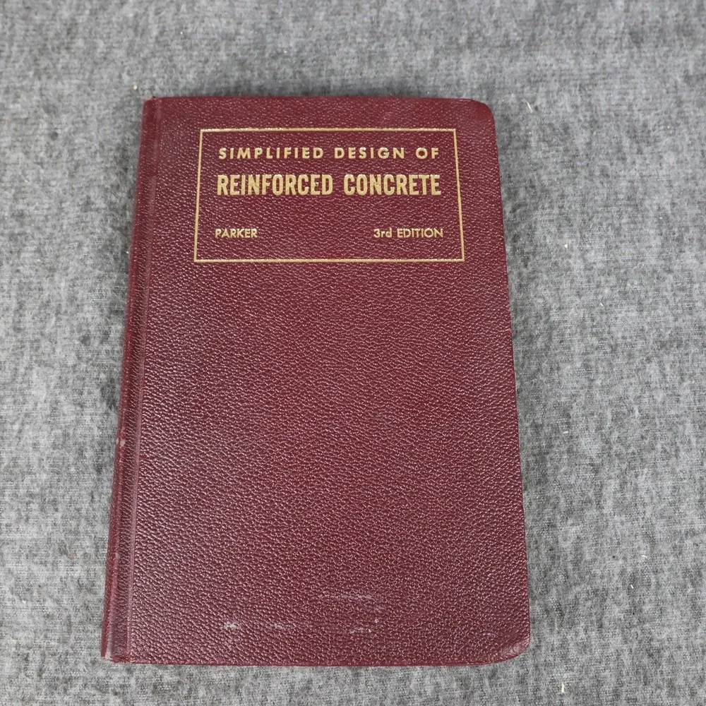 Vintage Simplified Design Of Reinforced Concrete Harry Parker Red HC 1968 Wiley